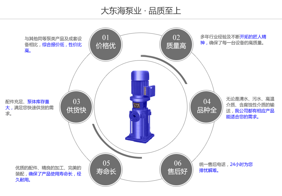 大東海泵業(yè)DL型立式多級泵質(zhì)量保證圖